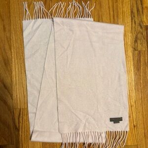 Louisa Perini 100% Cashmere Scarf Classic Fringe Women’s Minimalist Soft Pink